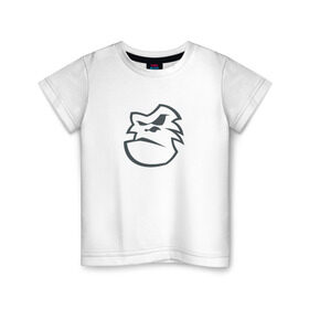 Детская футболка хлопок с принтом Горилла , 100% хлопок | круглый вырез горловины, полуприлегающий силуэт, длина до линии бедер | Тематика изображения на принте: горилла | обезьяна | обезьяна   символ 2016 года.новый год | символ года