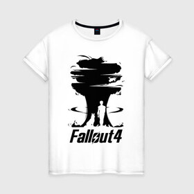 Женская футболка хлопок с принтом Fallout 4: взрыв , 100% хлопок | прямой крой, круглый вырез горловины, длина до линии бедер, слегка спущенное плечо | fallout | fallout 4: взрыввзрыв | апокалипсис | игры | подарок | ядерный