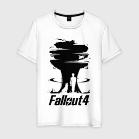 Мужская футболка хлопок с принтом Fallout 4: взрыв , 100% хлопок | прямой крой, круглый вырез горловины, длина до линии бедер, слегка спущенное плечо. | Тематика изображения на принте: fallout | fallout 4: взрыввзрыв | апокалипсис | игры | подарок | ядерный