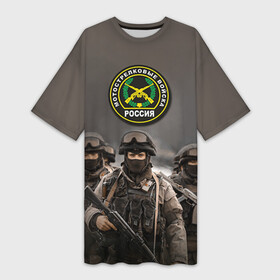 Платье-футболка 3D с принтом Мотострелковые войска ,  |  | Тематика изображения на принте: армия | войска | мотострелки | пехота | силовые войска
