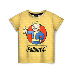 Детская футболка 3D с принтом Fallout , 100% гипоаллергенный полиэфир | прямой крой, круглый вырез горловины, длина до линии бедер, чуть спущенное плечо, ткань немного тянется | fallout | бункер | постапокалиптические | фалаут | фаллаут | фолаут | фоллаут