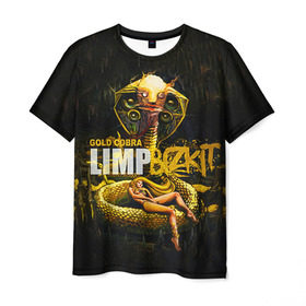 Мужская футболка 3D с принтом Limp Bizkit , 100% полиэфир | прямой крой, круглый вырез горловины, длина до линии бедер | Тематика изображения на принте: bizkit | cobra | gold | limp | limp bizkit | бизкит | голд | кобра | лимп | лимп бизкит | лимпбизкит | рок