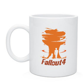 Кружка с принтом Fallout 4 , керамика | объем — 330 мл, диаметр — 80 мм. Принт наносится на бока кружки, можно сделать два разных изображения | 4 | fallout | взрыв | игра | изображение постера из игры fallout 4.серия игр fallout.     четыре | собака.