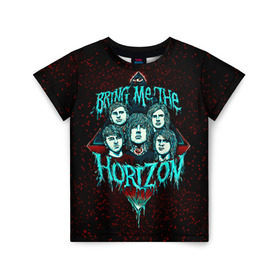 Детская футболка 3D с принтом Bring Me The Horizon , 100% гипоаллергенный полиэфир | прямой крой, круглый вырез горловины, длина до линии бедер, чуть спущенное плечо, ткань немного тянется | bmth | bring me the horizon | hardcore | rock | музыка | рок