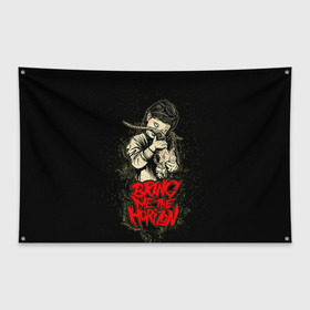 Флаг-баннер с принтом Bring Me The Horizon , 100% полиэстер | размер 67 х 109 см, плотность ткани — 95 г/м2; по краям флага есть четыре люверса для крепления | bmth | bring me the horizon | hardcore | rock | музыка | рок