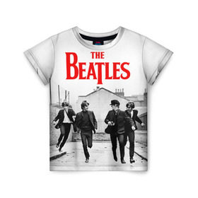 Детская футболка 3D с принтом The Beatles , 100% гипоаллергенный полиэфир | прямой крой, круглый вырез горловины, длина до линии бедер, чуть спущенное плечо, ткань немного тянется | Тематика изображения на принте: beatles | rock | the beatles | битлз | битлс | битлы | рок