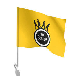 Флаг для автомобиля с принтом The Beatles , 100% полиэстер | Размер: 30*21 см | beatles | rock | the beatles | битлз | битлс | битлы | рок