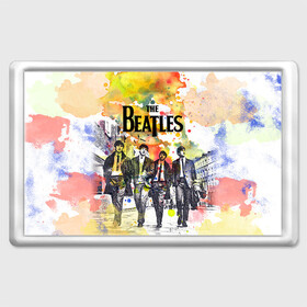 Магнит 45*70 с принтом The Beatles , Пластик | Размер: 78*52 мм; Размер печати: 70*45 | beatles | rock | the beatles | битлз | битлс | битлы | рок
