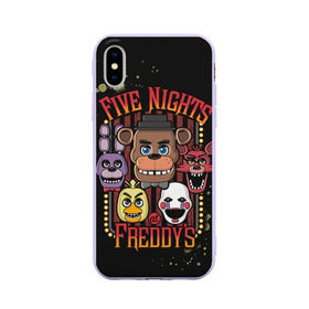 Чехол для Apple iPhone X силиконовый матовый с принтом Five Nights At Freddy`s , Силикон | Печать на задней стороне чехла, без боковой панели | five nights at freddys | fnaf | freddy | игры | медведь | мишка | фнаф | фредди