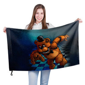 Флаг 3D с принтом Five Nights At Freddy`s , 100% полиэстер | плотность ткани — 95 г/м2, размер — 67 х 109 см. Принт наносится с одной стороны | five nights at freddys | fnaf | freddy | игры | медведь | мишка | фнаф | фредди