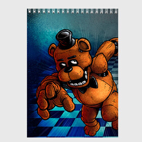 Скетчбук с принтом Five Nights At Freddys , 100% бумага
 | 48 листов, плотность листов — 100 г/м2, плотность картонной обложки — 250 г/м2. Листы скреплены сверху удобной пружинной спиралью | five nights at freddys | fnaf | freddy | игры | медведь | мишка | фнаф | фредди