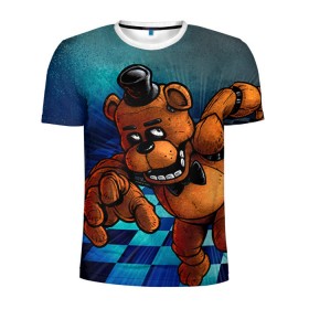 Мужская футболка 3D спортивная с принтом Five Nights At Freddy`s , 100% полиэстер с улучшенными характеристиками | приталенный силуэт, круглая горловина, широкие плечи, сужается к линии бедра | five nights at freddys | fnaf | freddy | игры | медведь | мишка | фнаф | фредди