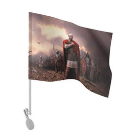 Флаг для автомобиля с принтом Князь Святослав Игоревич , 100% полиэстер | Размер: 30*21 см | русь