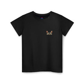 Детская футболка хлопок с принтом Кот в кармашке , 100% хлопок | круглый вырез горловины, полуприлегающий силуэт, длина до линии бедер | Тематика изображения на принте: в кармане | киса | кот | коты | кошки | подглядывающий