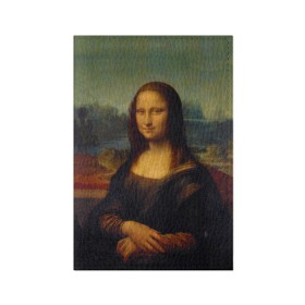 Обложка для паспорта матовая кожа с принтом Леонардо да Винчи - Мона Лиза , натуральная матовая кожа | размер 19,3 х 13,7 см; прозрачные пластиковые крепления | картина | леонардо да винчи | лиза | мона | мона лиза | художник