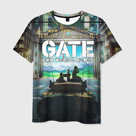 Мужская футболка 3D с принтом GATE , 100% полиэфир | прямой крой, круглый вырез горловины, длина до линии бедер | gate | врата | ёдзи | лейла | рори | тука