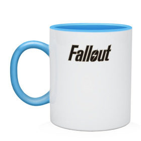Кружка двухцветная с принтом Fallout 4 , керамика | объем — 330 мл, диаметр — 80 мм. Цветная ручка и кайма сверху, в некоторых цветах — вся внутренняя часть | fallout 4 фаллаут распад shelter vault pipboy