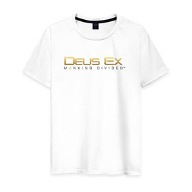 Мужская футболка хлопок с принтом Deus Ex Mankind Divided , 100% хлопок | прямой крой, круглый вырез горловины, длина до линии бедер, слегка спущенное плечо. | Тематика изображения на принте: deus ex mankind divided human revolution