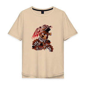 Мужская футболка хлопок Oversize с принтом Five nights at Freddys , 100% хлопок | свободный крой, круглый ворот, “спинка” длиннее передней части | fnaf | фнаф