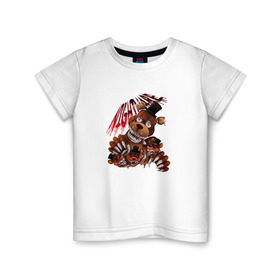 Детская футболка хлопок с принтом Five nights at Freddy`s , 100% хлопок | круглый вырез горловины, полуприлегающий силуэт, длина до линии бедер | fnaf | фнаф