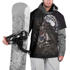 Накидка на куртку 3D с принтом Ночной охотник , 100% полиэстер |  | арт | кристофер ловелл | луна | мода | ночной охотник | ночь | охотник | сердце | филин