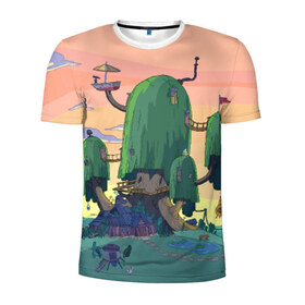 Мужская футболка 3D спортивная с принтом Adventure Time , 100% полиэстер с улучшенными характеристиками | приталенный силуэт, круглая горловина, широкие плечи, сужается к линии бедра | Тематика изображения на принте: adventure time | время приключений | пейзаж