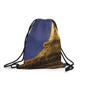 Рюкзак-мешок 3D с принтом Эйфелева башня , 100% полиэстер | плотность ткани — 200 г/м2, размер — 35 х 45 см; лямки — толстые шнурки, застежка на шнуровке, без карманов и подкладки | париж | эйфелева башня