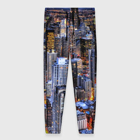 Женские брюки 3D с принтом Вечерний город , полиэстер 100% | прямой крой, два кармана без застежек по бокам, с мягкой трикотажной резинкой на поясе и по низу штанин. В поясе для дополнительного комфорта — широкие завязки | ночь | огни | пейзаж