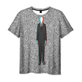 Мужская футболка 3D с принтом Слендер , 100% полиэфир | прямой крой, круглый вырез горловины, длина до линии бедер | man | slender | тонкий | хоррор | худой