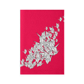 Обложка для паспорта матовая кожа с принтом 1000 Cranes , натуральная матовая кожа | размер 19,3 х 13,7 см; прозрачные пластиковые крепления | Тематика изображения на принте: 1000 cranes | cranes | paper | бумага | бумажные | журавли | журавлики | оригами