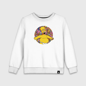 Детский свитшот хлопок с принтом Гомер , 100% хлопок | круглый вырез горловины, эластичные манжеты, пояс и воротник | simpsons