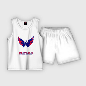 Детская пижама с шортами хлопок с принтом Washington Capitals ,  |  | Тематика изображения на принте: capitals | washington capitals | спорт | хоккей