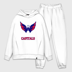 Мужской костюм хлопок OVERSIZE с принтом Washington Capitals ,  |  | Тематика изображения на принте: capitals | washington capitals | спорт | хоккей