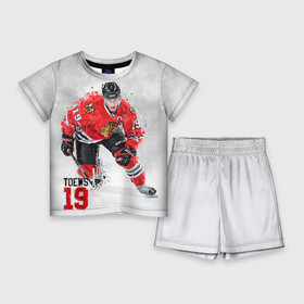 Детский костюм с шортами 3D с принтом Джонатан Тэйвз ,  |  | Тематика изображения на принте: джонатан тэйвз | капитан | спорт | хоккей