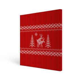 Холст квадратный с принтом Свитер с оленями , 100% ПВХ |  | deer | new year | sweater | winter | зима | новый год | олени | рождество | с новым годом | сhristmas | свитер