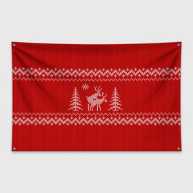 Флаг-баннер с принтом Свитер с оленями , 100% полиэстер | размер 67 х 109 см, плотность ткани — 95 г/м2; по краям флага есть четыре люверса для крепления | deer | new year | sweater | winter | зима | новый год | олени | рождество | с новым годом | сhristmas | свитер