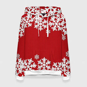 Женская толстовка 3D с принтом Снежинки , 100% полиэстер  | двухслойный капюшон со шнурком для регулировки, мягкие манжеты на рукавах и по низу толстовки, спереди карман-кенгуру с мягким внутренним слоем. | new year | snowflake | sweater | winter | зима | новый год | рождество | с новым годом | сhristmas | свитер | снежинка