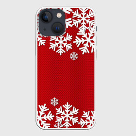 Чехол для iPhone 13 mini с принтом Снежинки ,  |  | new year | snowflake | sweater | winter | зима | новый год | рождество | с новым годом | сhristmas | свитер | снежинка