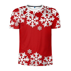 Мужская футболка 3D спортивная с принтом Снежинки , 100% полиэстер с улучшенными характеристиками | приталенный силуэт, круглая горловина, широкие плечи, сужается к линии бедра | new year | snowflake | sweater | winter | зима | новый год | рождество | с новым годом | сhristmas | свитер | снежинка