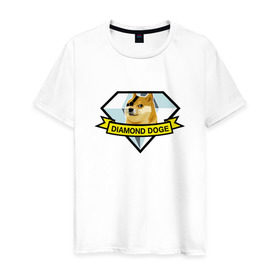 Мужская футболка хлопок с принтом Diamond doge , 100% хлопок | прямой крой, круглый вырез горловины, длина до линии бедер, слегка спущенное плечо. | mgs