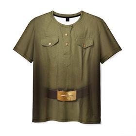 Мужская футболка 3D с принтом Солдатская форма , 100% полиэфир | прямой крой, круглый вырез горловины, длина до линии бедер | 23 | армейская | армия | защитник | отечества | солдат | февраля | форма