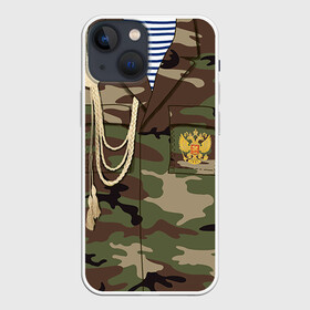 Чехол для iPhone 13 mini с принтом Армейская форма ,  |  | Тематика изображения на принте: 23 | армейская | армия | дембель | защитник | камуфляж | отечества | солдат | тельняшка | февраля | форма