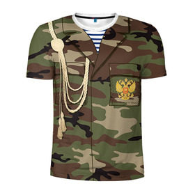 Мужская футболка 3D спортивная с принтом Армейская форма , 100% полиэстер с улучшенными характеристиками | приталенный силуэт, круглая горловина, широкие плечи, сужается к линии бедра | 23 | армейская | армия | дембель | защитник | камуфляж | отечества | солдат | тельняшка | февраля | форма