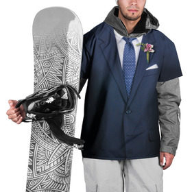 Накидка на куртку 3D с принтом Жених , 100% полиэстер |  | бутоньерка | жених | костюм | муж | пиджак | свадьба | семья