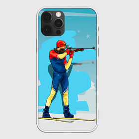 Чехол для iPhone 12 Pro Max с принтом Биатлон , Силикон |  | Тематика изображения на принте: biathlon | sport | winter | биатлон | биатлонисты | зимние виды спорта | спорт | стрельба