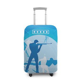 Чехол для чемодана 3D с принтом Биатлон , 86% полиэфир, 14% спандекс | двустороннее нанесение принта, прорези для ручек и колес | biathlon | sport | winter | биатлон | биатлонисты | зимние виды спорта | спорт | стрельба