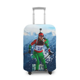 Чехол для чемодана 3D с принтом Биатлон , 86% полиэфир, 14% спандекс | двустороннее нанесение принта, прорези для ручек и колес | biathlon | sport | winter | биатлон | биатлонисты | зимние виды спорта | спорт | стрельба