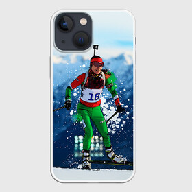 Чехол для iPhone 13 mini с принтом Биатлон ,  |  | Тематика изображения на принте: biathlon | sport | winter | биатлон | биатлонисты | зимние виды спорта | спорт | стрельба