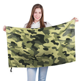 Флаг 3D с принтом Камуфляж Хаки , 100% полиэстер | плотность ткани — 95 г/м2, размер — 67 х 109 см. Принт наносится с одной стороны | camo | military | камо