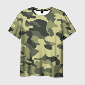 Мужская футболка 3D с принтом Камуфляж Хаки , 100% полиэфир | прямой крой, круглый вырез горловины, длина до линии бедер | Тематика изображения на принте: camo | military | камо